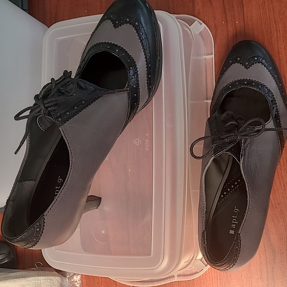 Apt. 9 Shoes Vintage Oxford Black And Grey High Heel Leather Dress